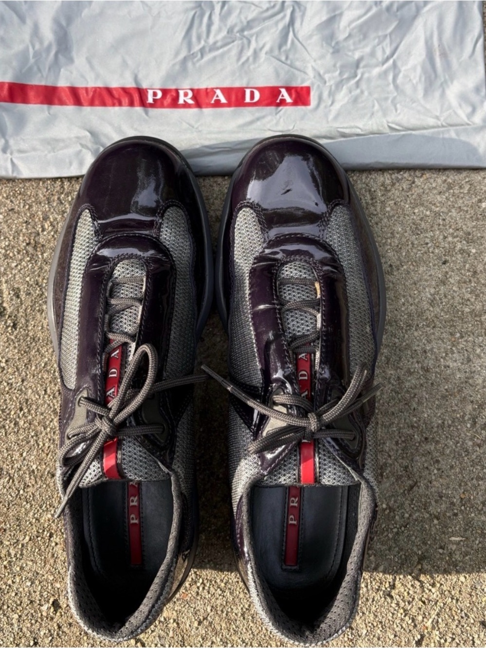 Rare PRADA America’s Cup, Linea Rosa - Limited Edition Burgundy/Silver, EU 40.5